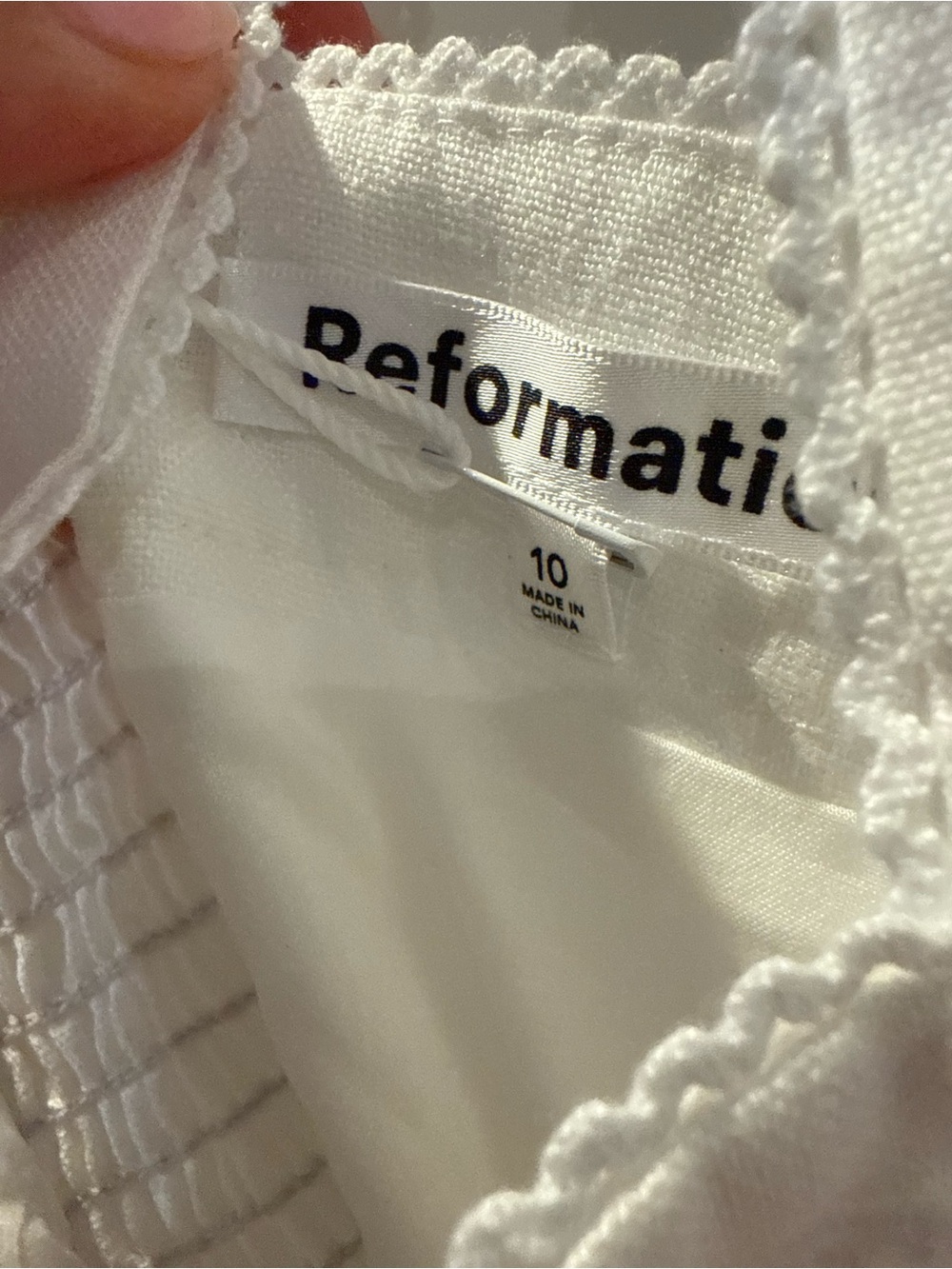 Reformation Elana White Square-Neck Mini Dress NWT - Picture 10 of 10
